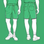 baggy green shorts image